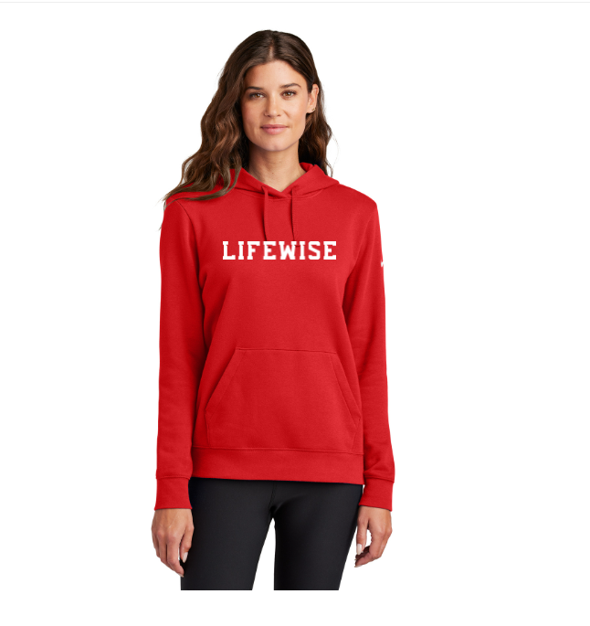 Nike Women's Club Fleece Sleeve Swoosh Pullover Hoodie